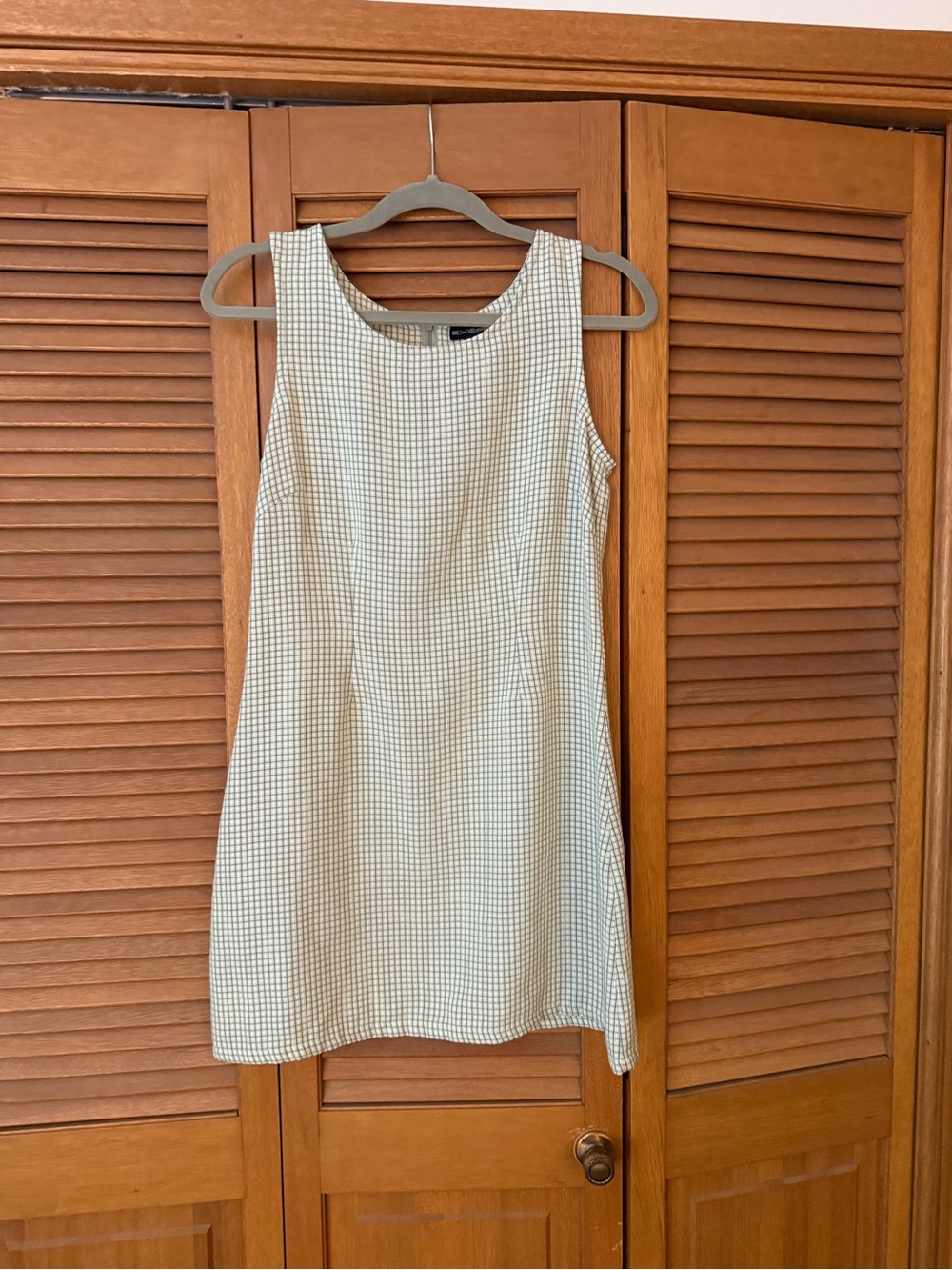 Vintage Green Gingham Mini Dress